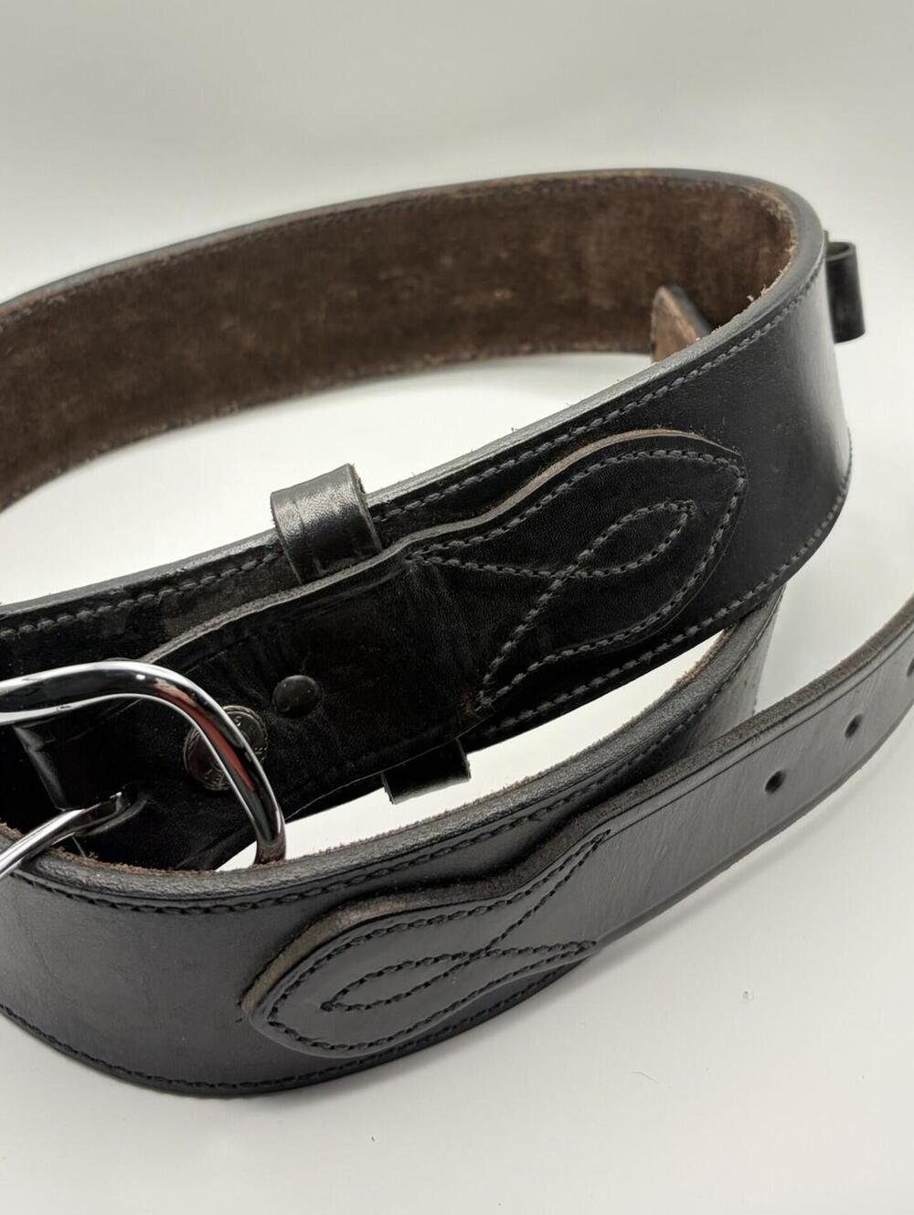 Ross Classic Black Leather .45 Caliber Belt, Belt Size 38" - 2 1/4" Wide NEW